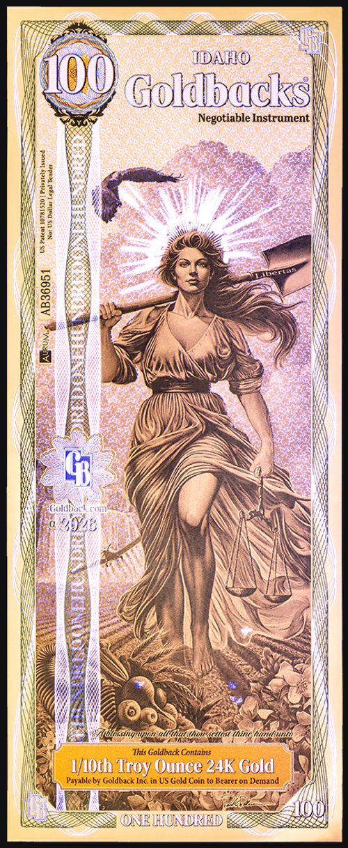 Idaho 100 Goldback - Libertas - UV